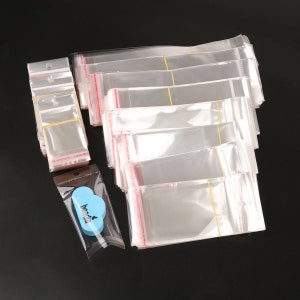 11 SIZES 100pcs Clear Self Adhesive Seal Plastic Bags Transparent Resealable Cellophane OPP Packing Poly Bags image 5