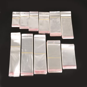 11 SIZES 100pcs Clear Self Adhesive Seal Plastic Bags Transparent Resealable Cellophane OPP Packing Poly Bags image 1