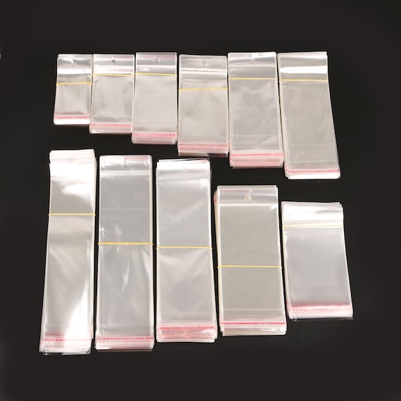 10/30/100 Self Adhesive Resealable Clear Plastic Cellophane Poly Bag Many Sizes 