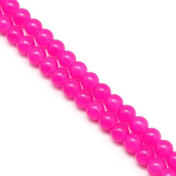 Pink Crystal Round Beads Opaque Pink Glass Beads 4mm 6mm 8mm Etsy