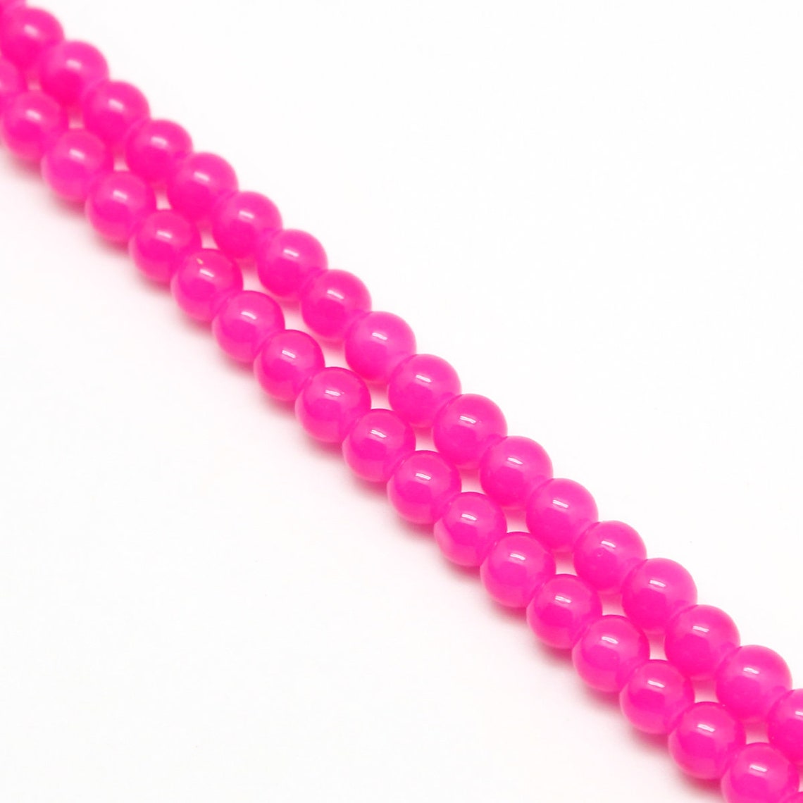 Pink Crystal Round Beads Opaque Pink Glass Beads 4mm 6mm 8mm Etsy