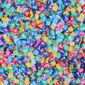 1000Pcs Rainbow Letters Alphabet 4-6mm Polymer Clay Crafts Flatback Cabochon Scrapbooking for Embellishments Nail Stickers for Kids Children