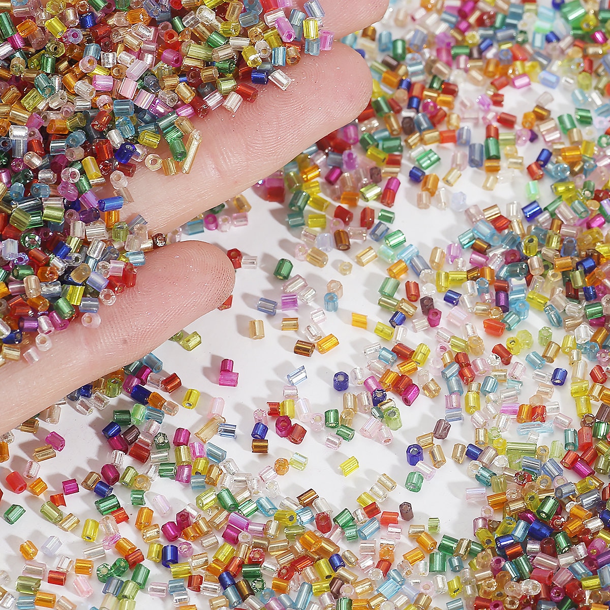 2mm Short Bugle Beads Silver Lined Bugle Seed Beads Glass Etsy