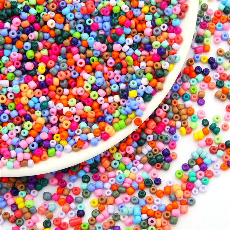 60 Color Choices 3mm Opaque Seed Beads 8/0 1000 Pieces 1mm Hole Size High Quality Seed Beads Multi Color Seed Beads Different Colors image 5