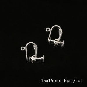6pcs, 3 Pairs-silver Screw in Clip Earring Findings Screw Back