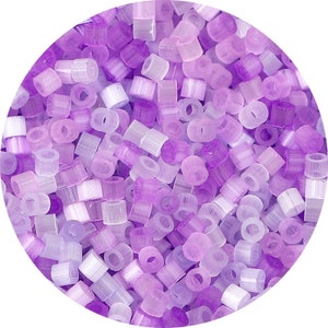 2,5 mm viola occhio di gatto perline tubo - perline tubo di vetro color caramella - perlina a forma di tubo cilindrico - occhio di gatto - dimensione foro 1 mm - 740 pezzi