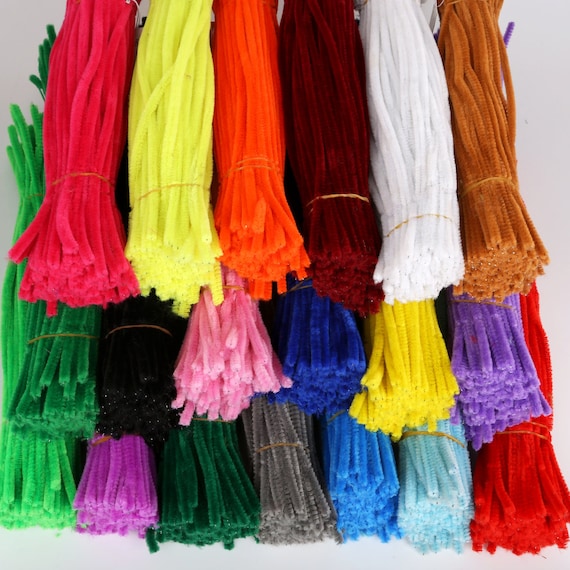 100 Pcs Kids Craft Supplies Thick Pipe Cleaners Chenille Pipe