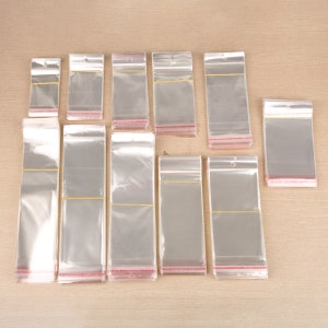 11 SIZES 100pcs Clear Self Adhesive Seal Plastic Bags Transparent Resealable Cellophane OPP Packing Poly Bags image 8
