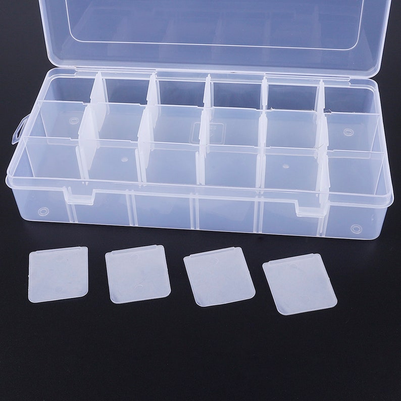 Deep 18 Grid Adjustable Clear Transparent Jewelry Storage Box  Etsy