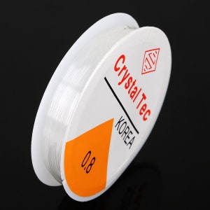 0.8mm Clear Thread Elastic String 8 meters, Strong Stretchy Elastic String, Crystal Beading Cord Line, Crystal Thread