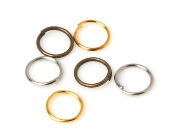7mm Jump Rings 650pcs - Gold Silver Bronze Plated Open Jump Rings - Jewelry Making Supply - 0.7mm Thick
