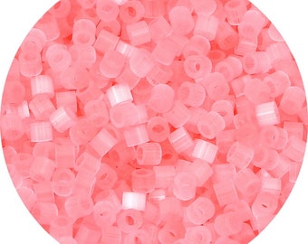 2.5mm Pink Cat Eye Tube Seed Beads - Candy Color Glass Tube Seed Beads - Cylinder Tube Shape Bead - Cat Eye - 1mm Hole Size - 740 Pieces