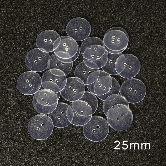 9-25mm Transparent Plastic Buttons Clear Sewing Resin Shirt Two Holes Round  Button for Clothes DIY