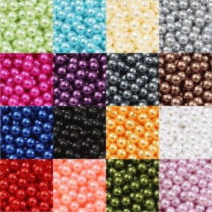 Choose Color 3-10mm Faux Pearls - Round Smooth Colorful Imitation Pearls - ABS Rainbow Pearls - Assorted Color Pearls