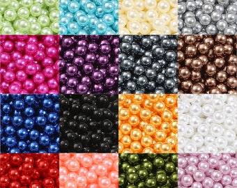 Wybierz kolor 3-10 mm Sztuczne perły - Okrągłe gładkie kolorowe sztuczne perły - ABS Tęczowe perły - Perły w różnych kolorach