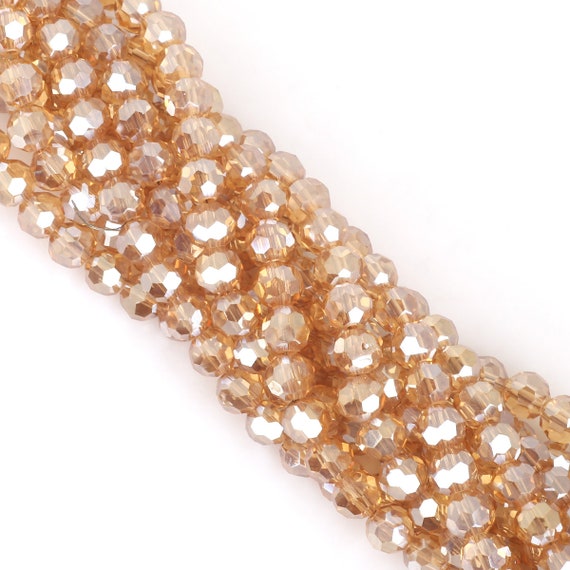 6mm Faux Crystal Faceted Rondelle Beaded Bracelet With or