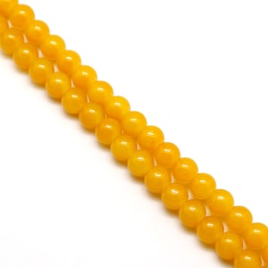 イエロークリスタルラウンドビーズ、イエローガラスビーズ、4 mm 6 mm 8 mm 10 mm