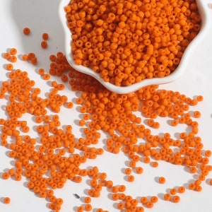 12/0 8/0 6/0 Orange Opaque Seed Beads 2mm 3mm 4mm - Orange Rocailles - Orange Seed Beads