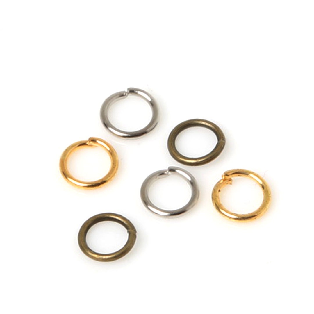 5mm Jump Rings 800pcs - Gold Silver Bronze Plated Open Jump Rings ...
