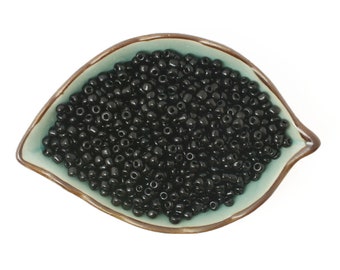 30g Perles de graines de verre noir, Perles de graines de jet opaques d’Ornel Rocailles tchèques, 2mm 3mm 4mm