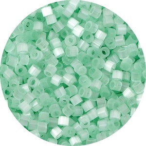 2,5 mm verde occhio di gatto perline tubo - perline tubo di vetro color caramella - perlina a forma di tubo cilindrico - occhio di gatto - dimensione foro 1 mm - 740 pezzi