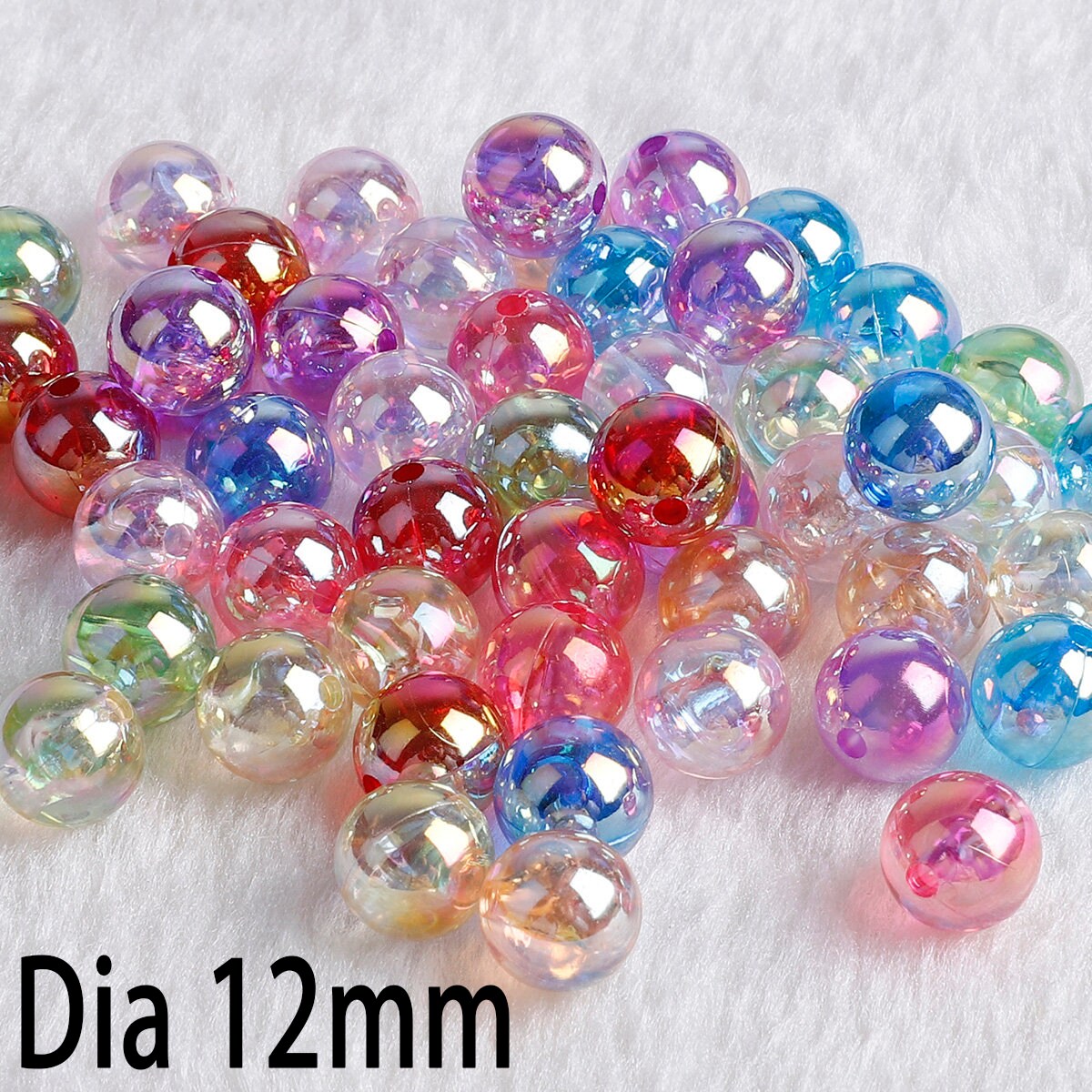 Glitter Beads Assorted Lot 10mm Acrylic Mix Clear Jewelry Making