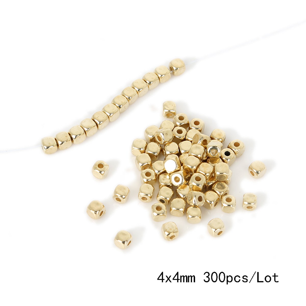 Four Strand Gold Plated Beaded Necklace Spacer 37693