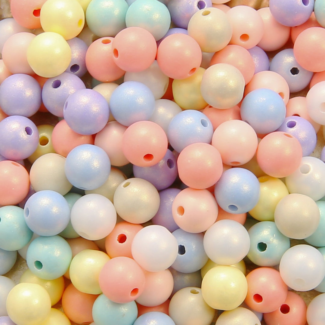 Candy Color Acrylic Beads 6mm 8mm 10mm 12mm 14mm Rainbow Etsy