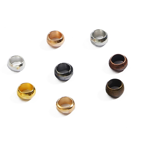 Rondelle Rubber Stopper beads - 100/200/300/500pcs - Spacer Beads Charm holder - Crimp Beads - Sliding Stopper