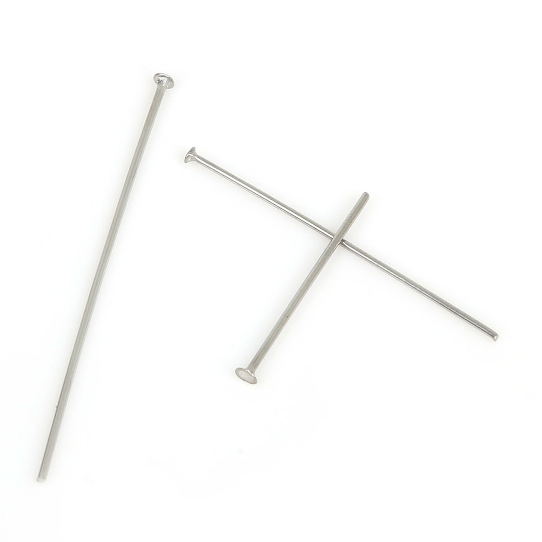 Stainless Steel Flat Head Pins 0.7x20mm, 0.6x30mm, 0.7x40mm Headpins