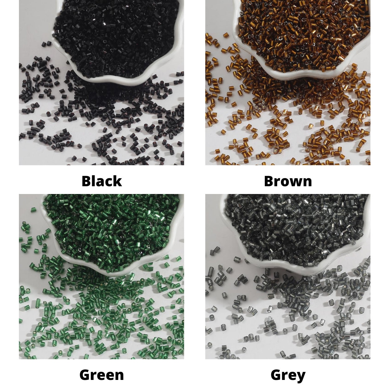 2mm Short Bugle Beads Silver Lined Bugle Seed Beads Glass Etsy