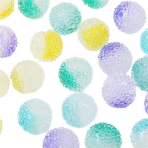 Perline opache di coriandoli Conpeito in acrilico da 16 mm - Perline di caramelle - Perline di zucchero - Blu verde viola giallo - Dimensione foro 2 mm - 1 pezzo per ordine
