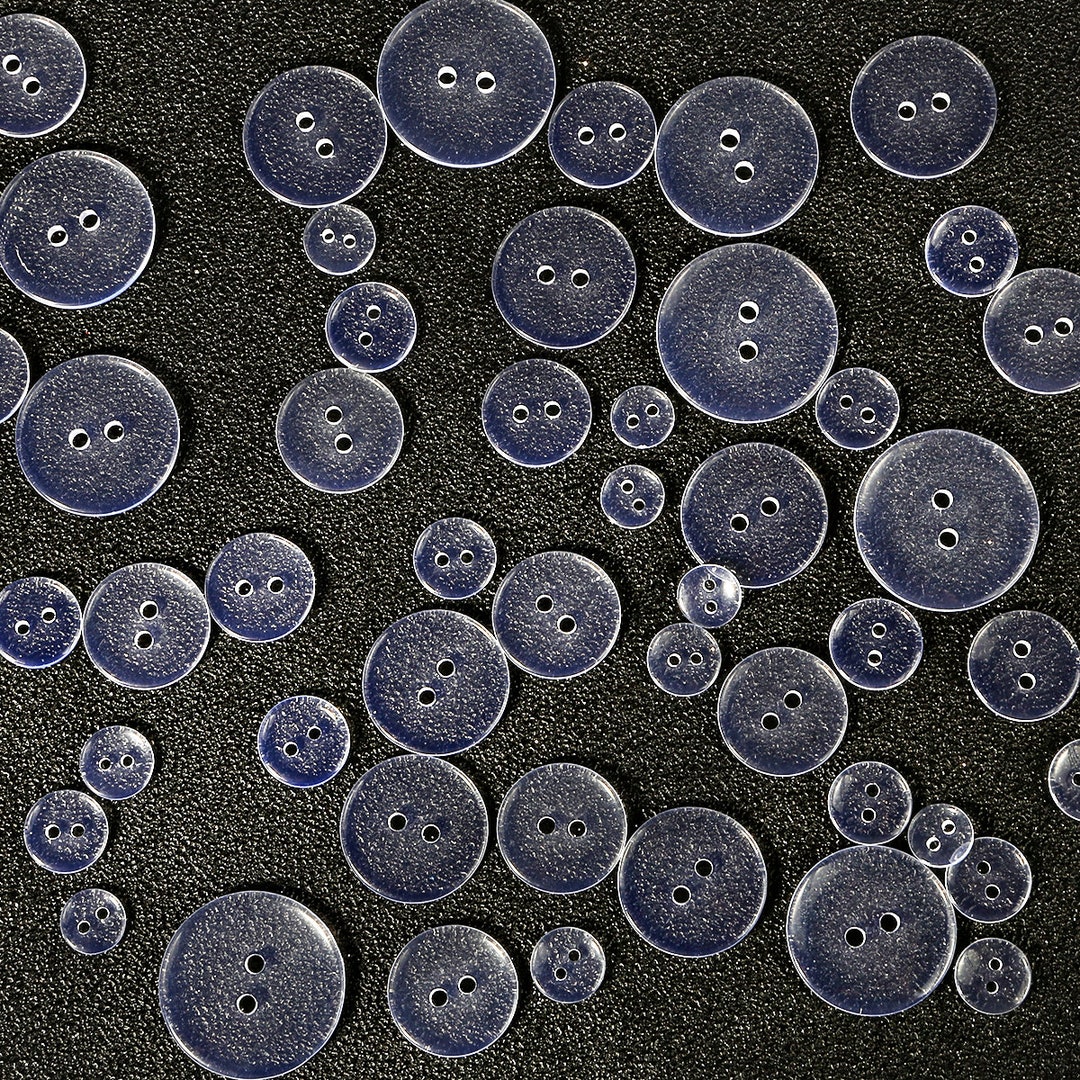 Plastic Resin Round Two Holes Transparent Clear Sewing Buttons For  Accessories