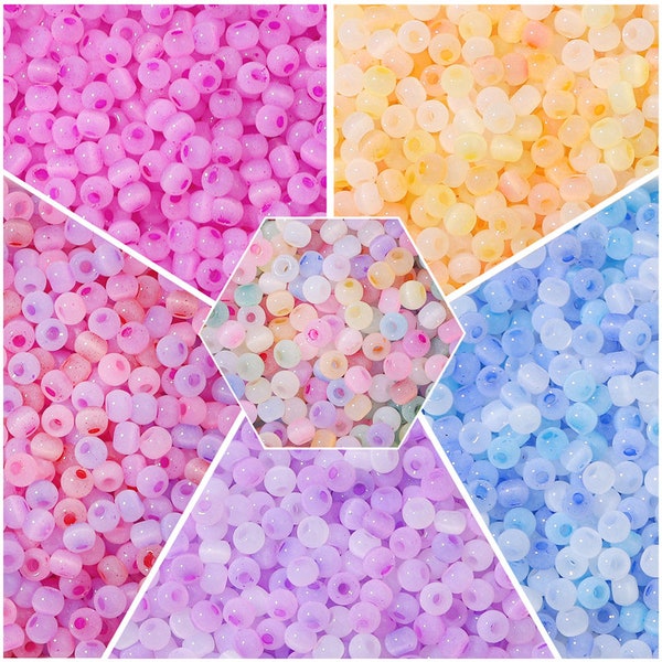 4mm Cat Eye Seed Beads Glass in 30 COLORS - 6/0 Size - 1mm Hole Size - 150 pcs - Candy Color Seed Beads - Jewelry Making DIY