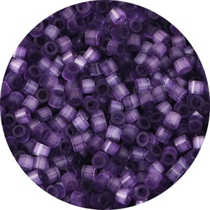 2,5 mm viola occhio di gatto perline tubo - perline tubo di vetro color caramella - perlina a forma di tubo cilindrico - occhio di gatto - dimensione foro 1 mm - 740 pezzi
