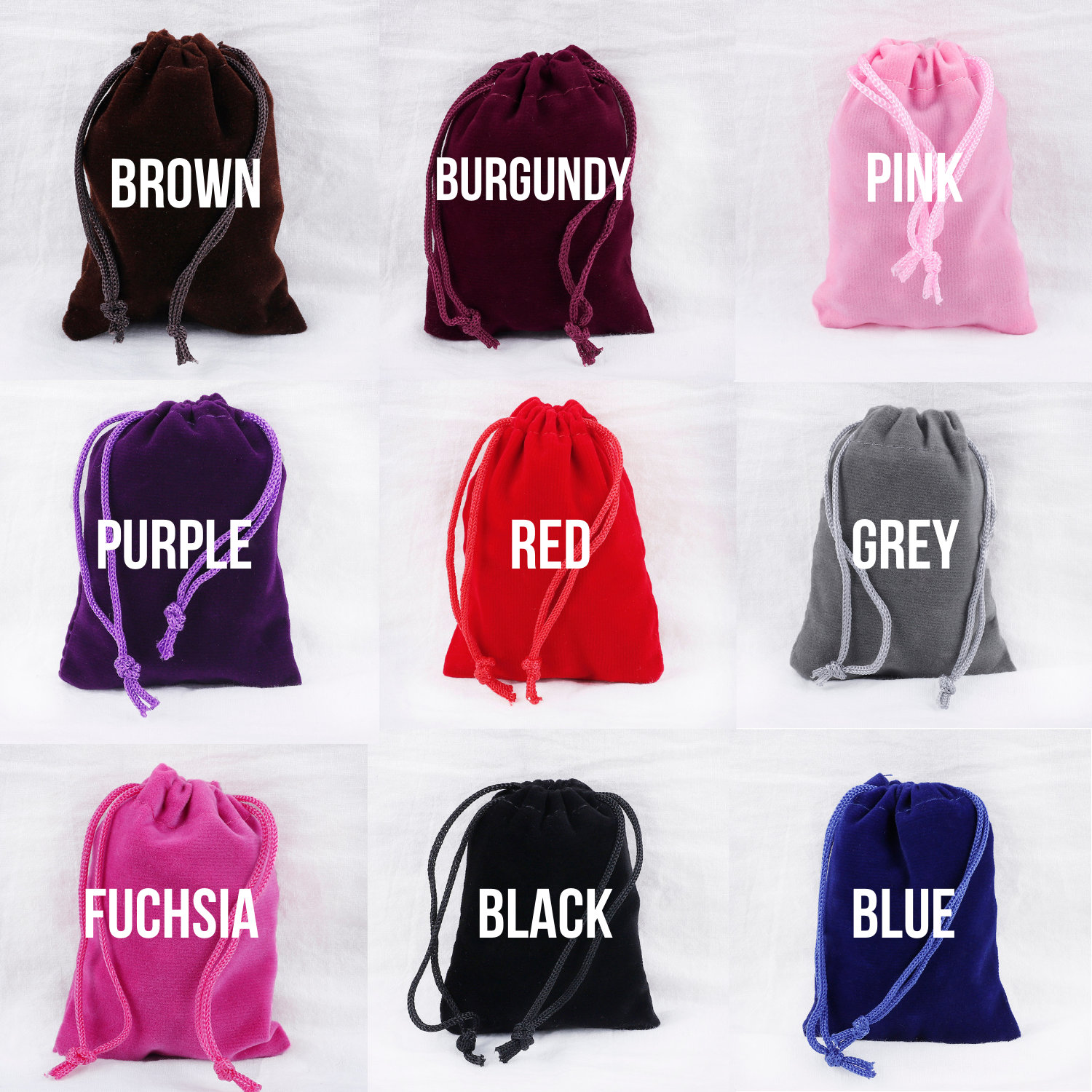 10pcs Smooth Velvet Bags 4 SIZES Velvet Drawstring Bag Etsy