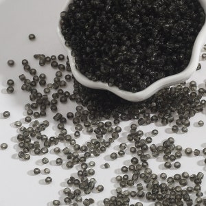 12/0 8/0 6/0 Grigio Perle di semi cechi trasparenti 2mm 3mm 4mm - Grigio Rocailles trasparenti - Perle di semi trasparenti grigie