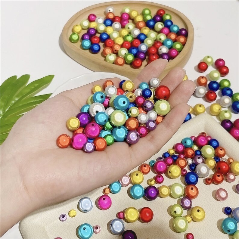 100-Piece Mixed Color 3D Illusion Acrylic Miracle Beads - 8mm Round Spacer Beads For Jewelry Making