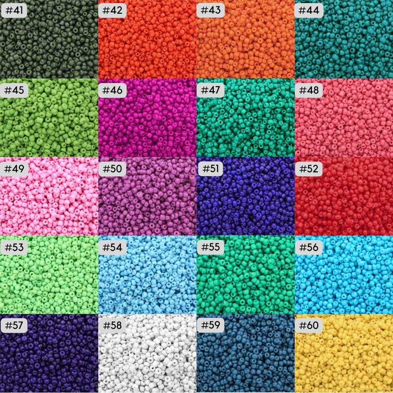 60 Color Choices 3mm Opaque Seed Beads 8/0 1000 Pieces 1mm Hole Size High Quality Seed Beads Multi Color Seed Beads Different Colors image 4