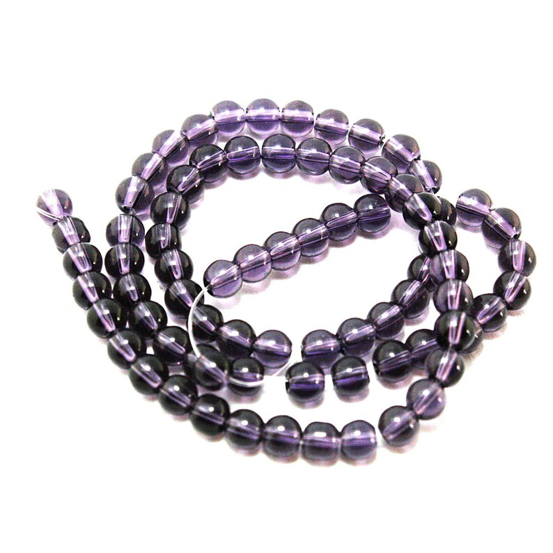 Violet Purple Crystal Glass Beads Round Smooth 4mm 6mm 8mm Etsy