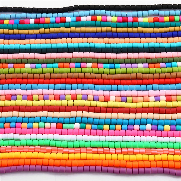 6mm Polymer Clay Barrel Beads 62 Pieces - 1.5mm Hole - Polymer Heishi Beads - Polymer Barrel Cylindrical Beads - Kids Beads Children Beads