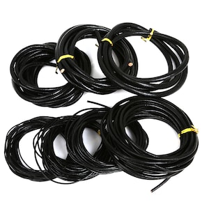 1/1.5/2/3/4/5/6mm Black Round Leather Cord Premium Quality - Black Bracelet Leather Cord
