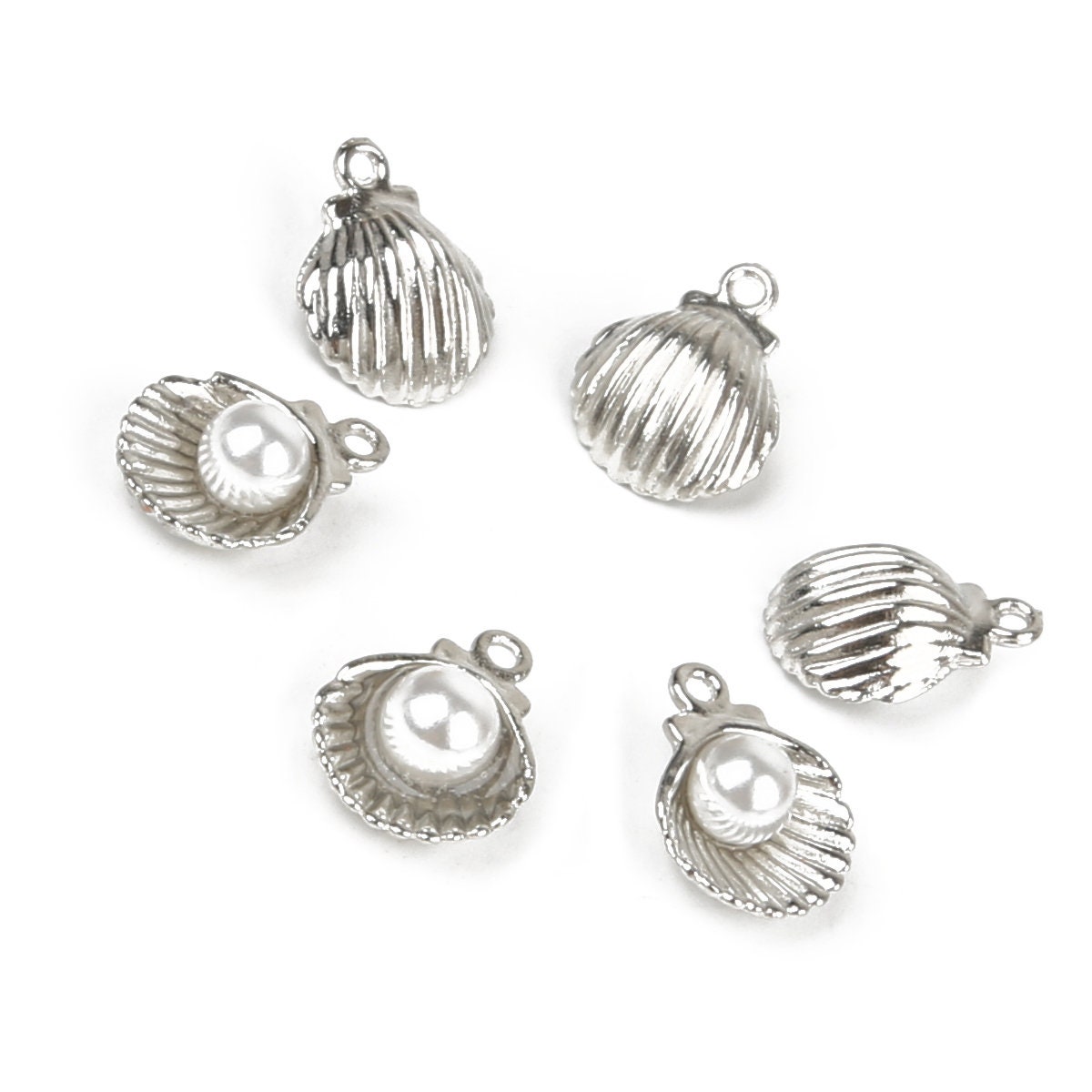 10pcs Shell Pearl Charms, Shell Charms, Shell Pearl Earring, Gold Shell ...