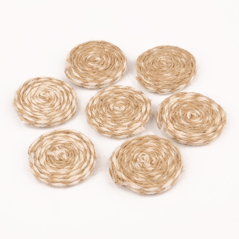 Coin Shaped Rattan Pendant Wooden Straw Earring 28mm 10 pcs Brown Rattan Earring Charms