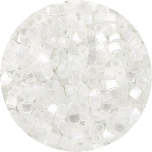 2,5 mm bianco occhio di gatto perline tubo - perline tubo di vetro color caramella - perlina a forma di tubo cilindrico - occhio di gatto - dimensione foro 1 mm - 740 pezzi