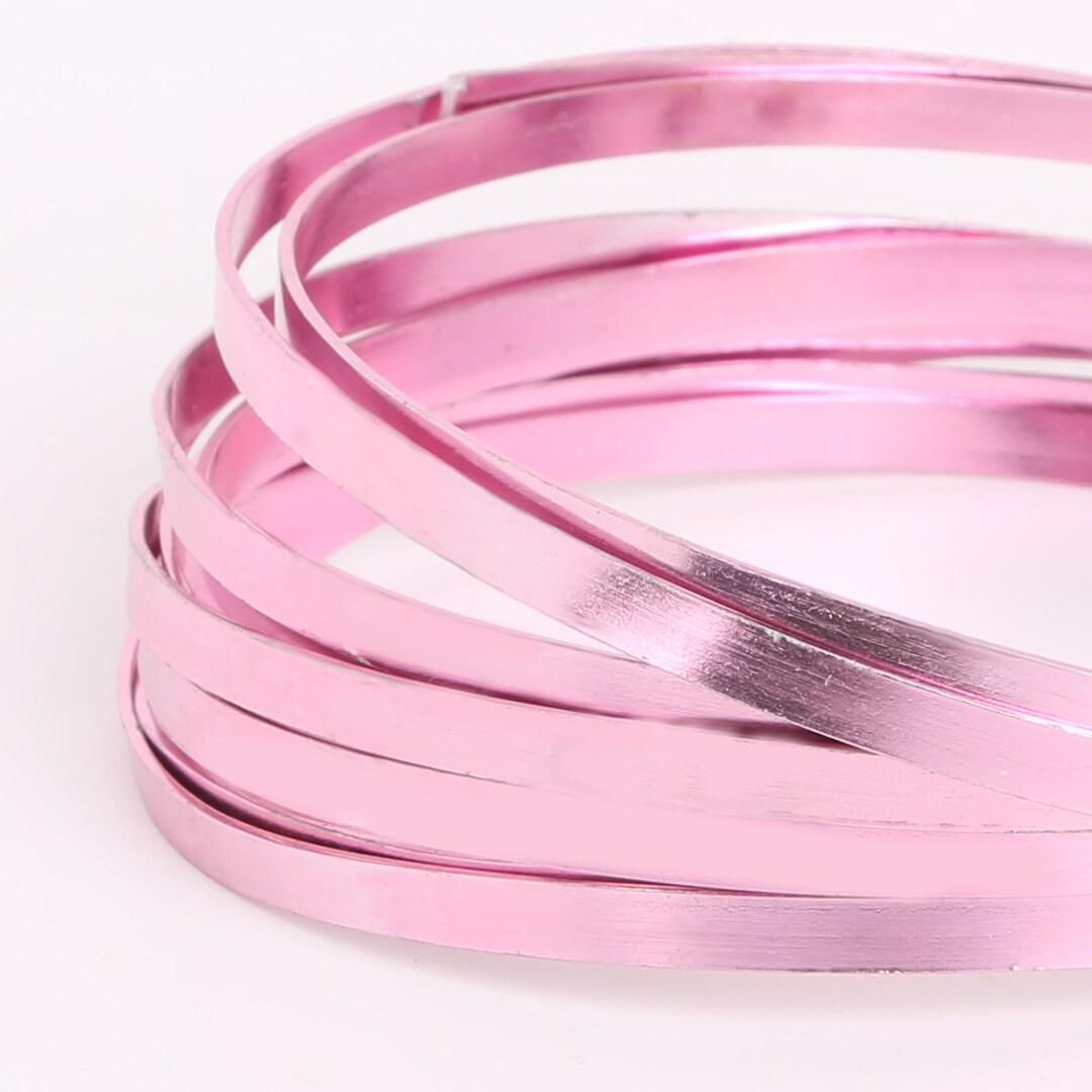 10 Feet Pink Flat Smooth Aluminum Wire 5x1mm - Flat Wire - Craft Wire ...