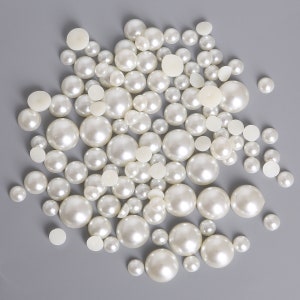 1000 x Self Adhesive Pearls Gems 3mm White Mini Flat Backed Round Pearls  Beads Strips Embellishments