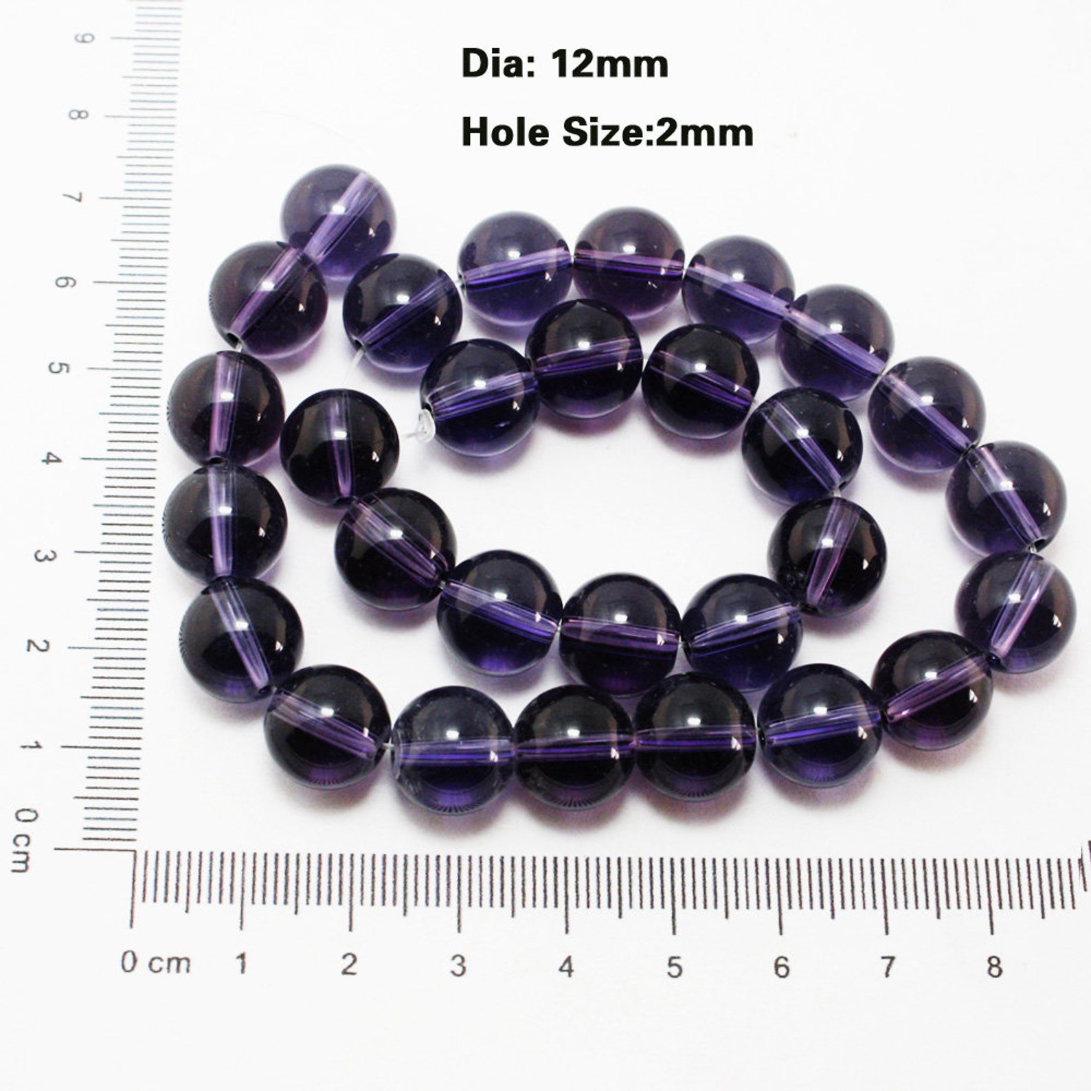 Violet Purple Crystal Glass Beads Round Smooth 4mm 6mm 8mm Etsy