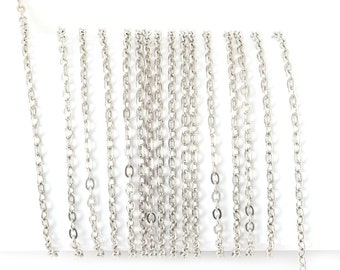 10 Meters of Silver Steel Cable Chain 2.5mm - Necklace Chain - Bulk Chain - Jewelry Chain