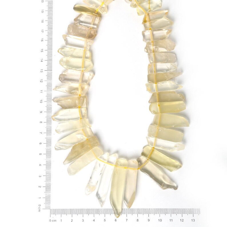 Raw Crystal Yellow Slice Beads Natural Slab Spike Stick Dagger Tusk Nuggets Supplies Polished Gemstone Slices 18-50mm 15.5 38 pcs